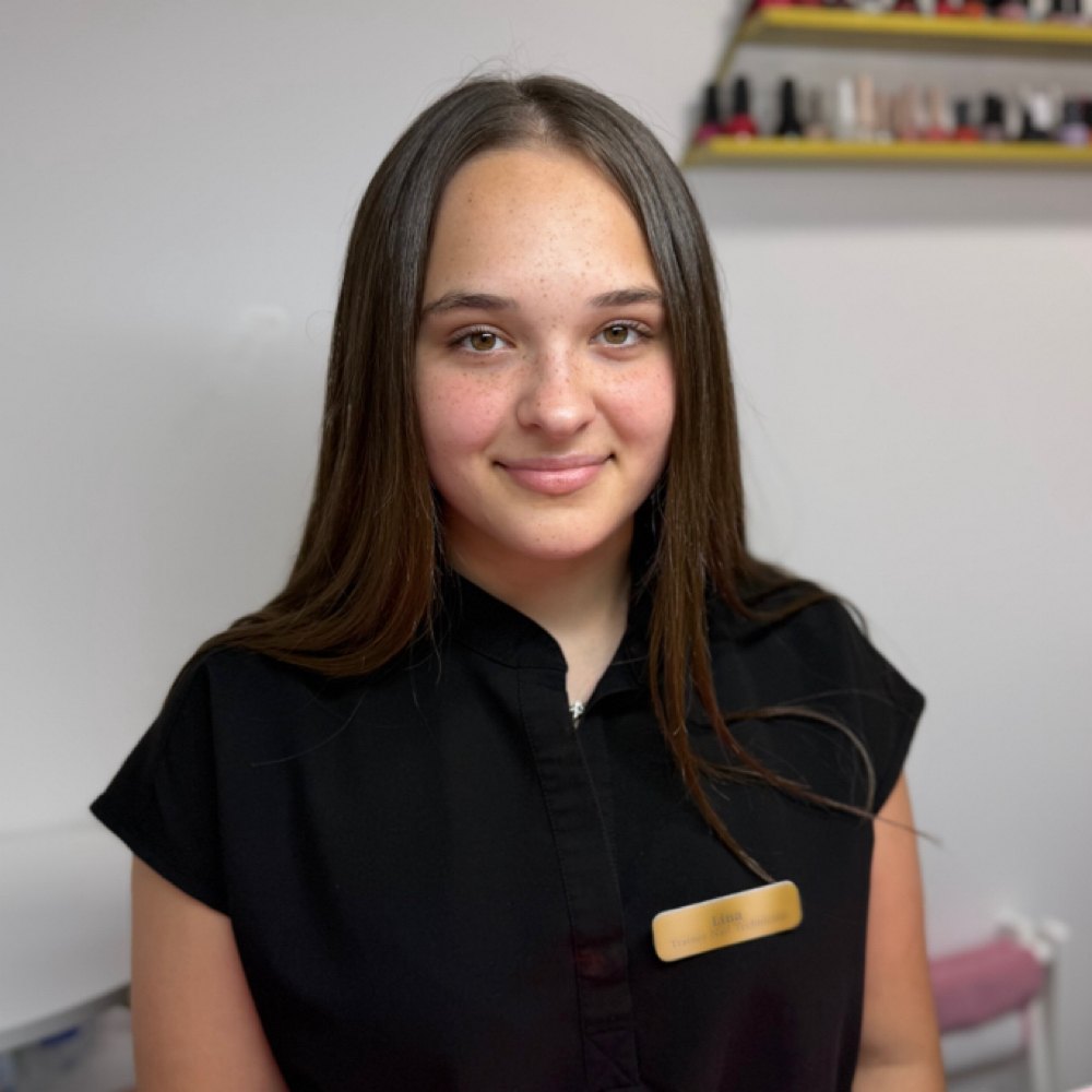 Lina, trainee nail technician at KC Nails Miami
